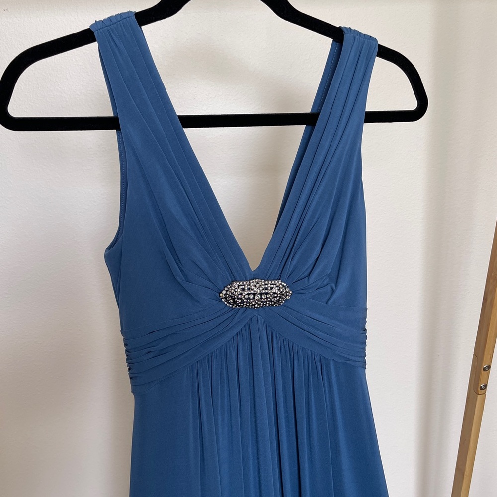 BCBGMax Formal Dress with Deep V and Flowing Fabric - Picture 2 of 5